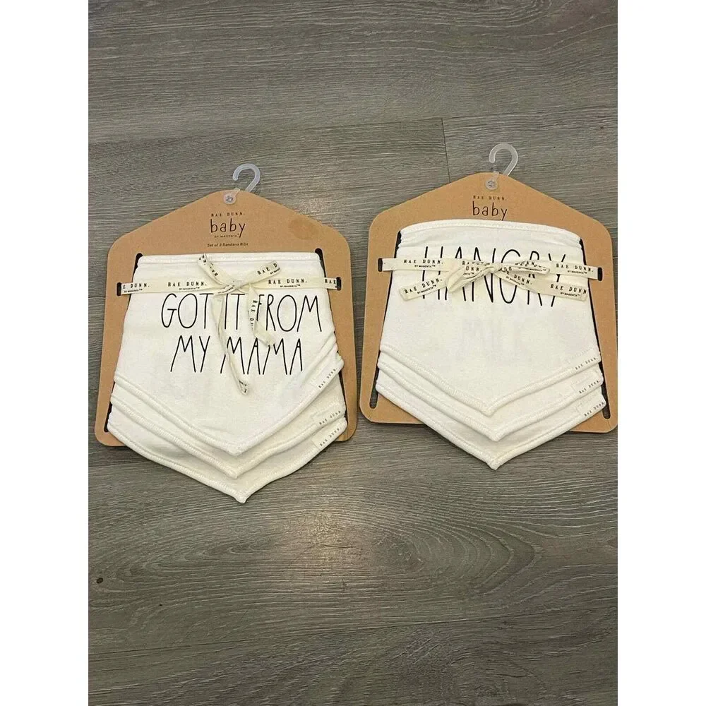 NWT Rae Dunn Baby Bandana Bibs 2 sets of 3